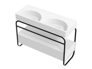 LUNARIS - Double stainless steel console sink with drawers _ Alice Ceramica